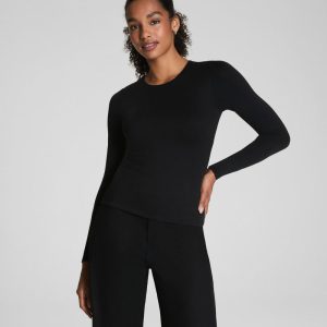 Jersey Crewneck Long Sleeve Top