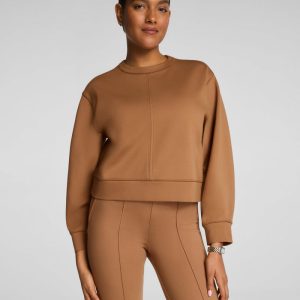 Ponte Crewneck Long Sleeve Top