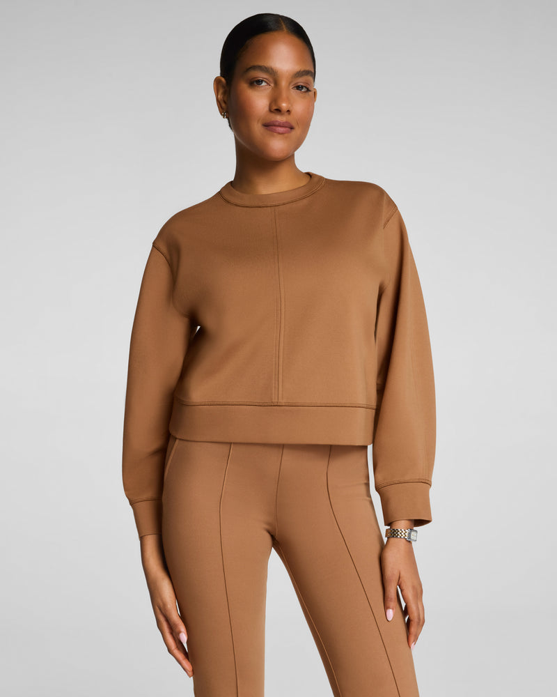Ponte Crewneck Long Sleeve Top