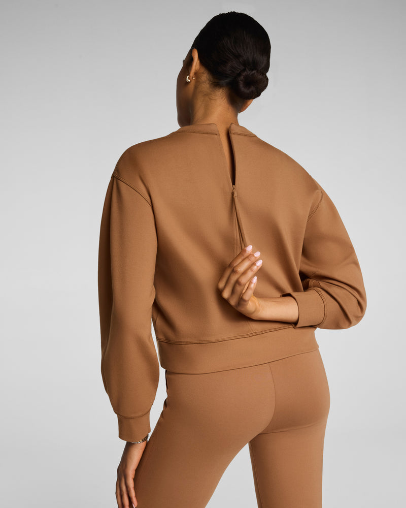 Ponte Crewneck Long Sleeve Top - Image 2