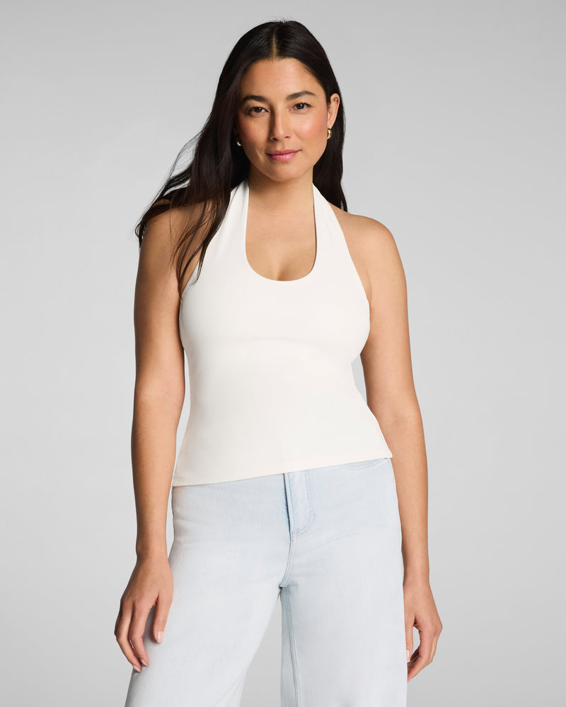 Ribbed Knit Halter Tank