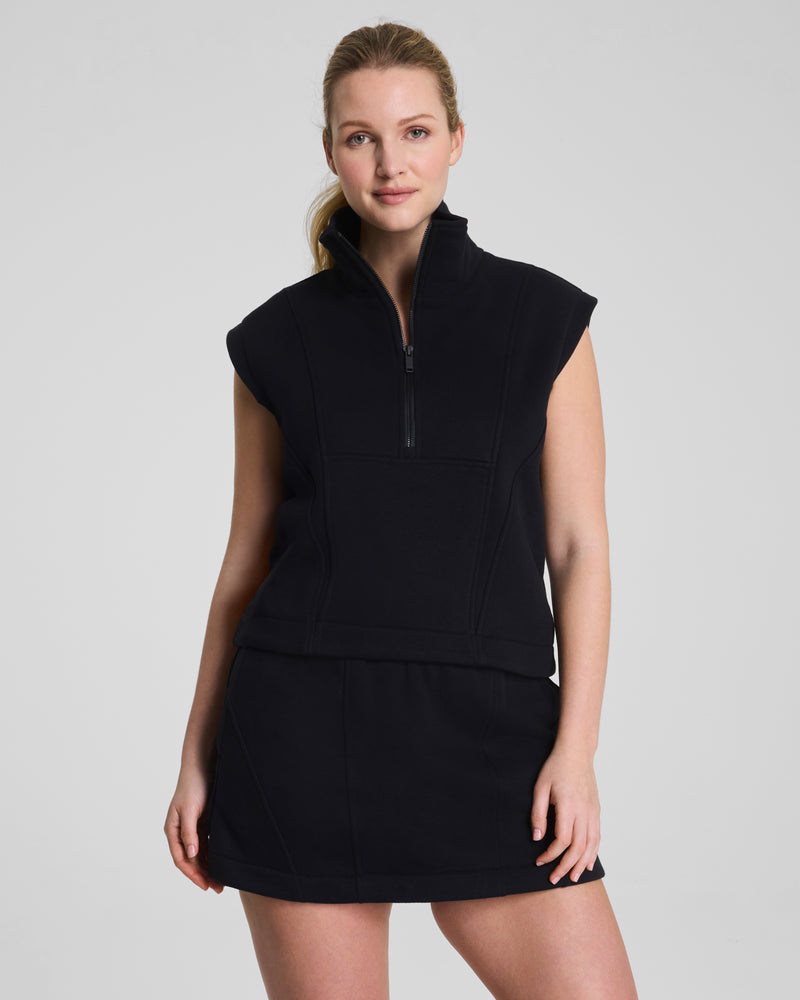 Cotton Fleece Half Zip Vest