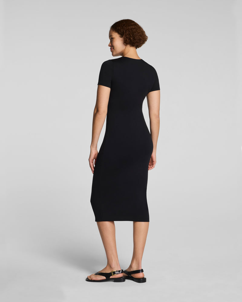 Jersey Crewneck Short Sleeve Midi Dress - Image 2