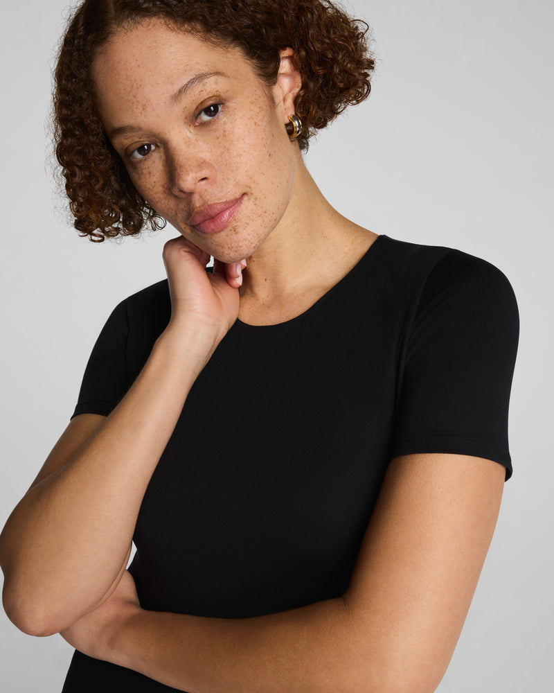 Jersey Crewneck Short Sleeve Midi Dress - Image 4