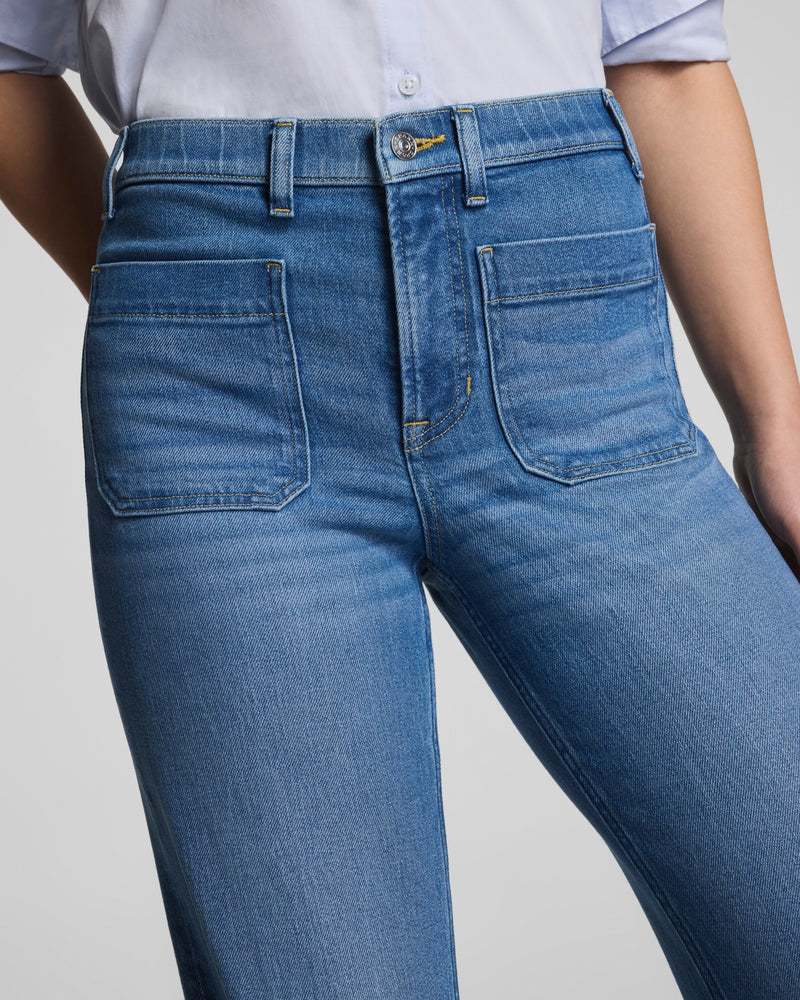 Mid-Rise Easy Flare Jeans with Patch Pockets - Image 4