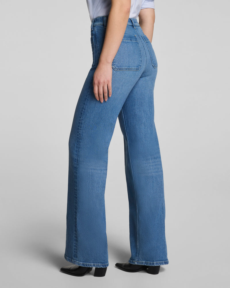 Mid-Rise Easy Flare Jeans with Patch Pockets - Image 3