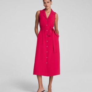 Belted Midi Shirt Dress