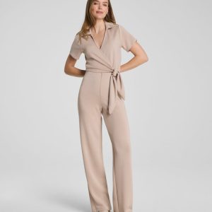 Collared Tie-Waist Jumpsuit