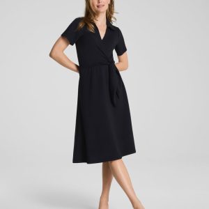 Collared Tie-Waist Midi Dress