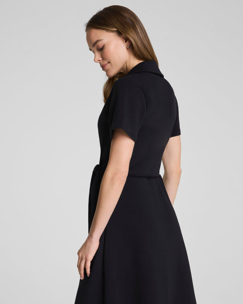 Collared Tie-Waist Midi Dress - Image 4
