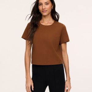 Ponte Crewneck Cropped Tee