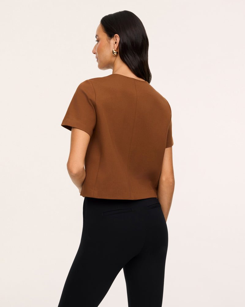 Ponte Crewneck Cropped Tee - Image 2